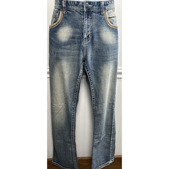 Lot Of 2 CJ BLACK PREMIUM Jeans Mens 34x32 Relaxed Straight & Boot Thick Stitch - Picture 2 of 16